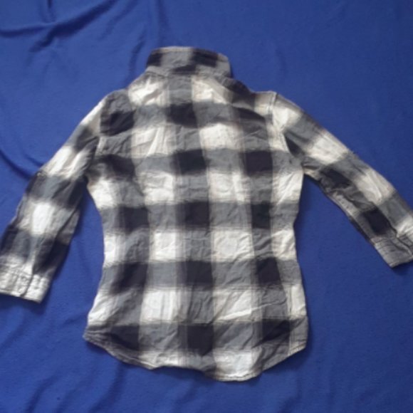 Arizona Women Black&White Plaid Flannel - Picture 5 of 11